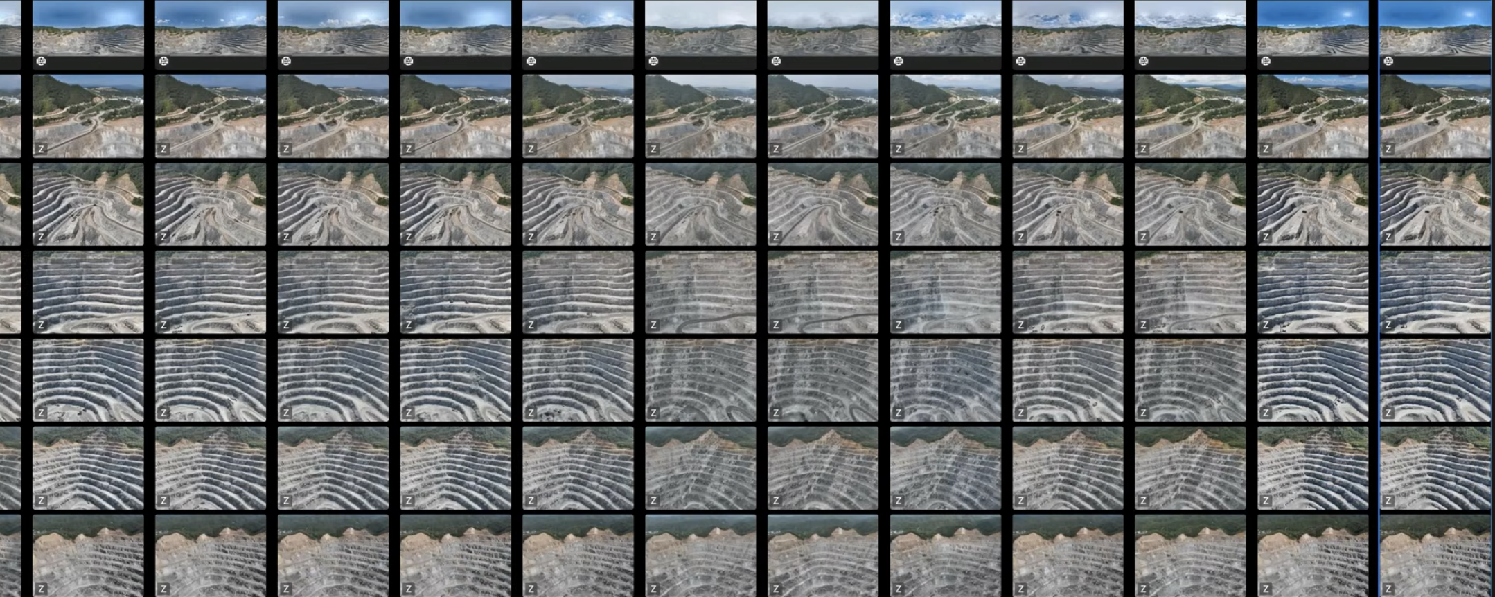 Timeline histórico de avance de obra