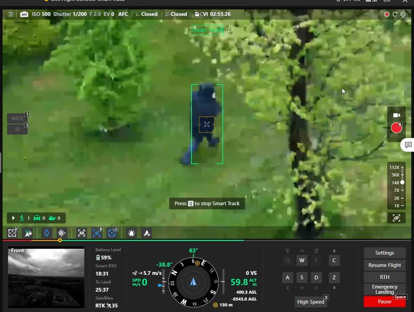 IA detectando intrusión — Smart Track identificando intruso en tiempo real